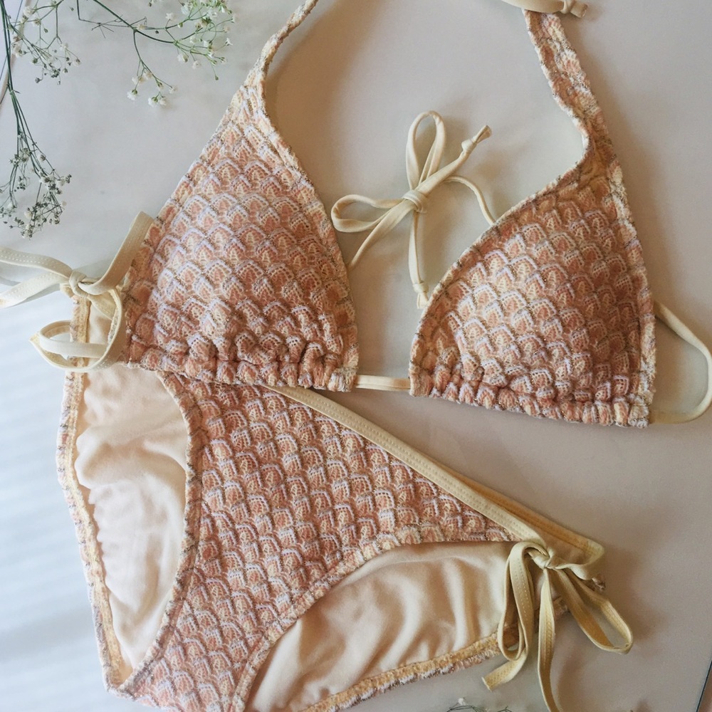 🧜‍♀️ Shimmer Scales Triangle String Bikini Set